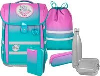 McNeill Schulranzen Perfecto, Blueberry (Set, 5-tlg), inkl. Federm&auml;ppchen,