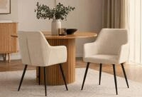 ACTONA GROUP Esszimmerstuhl Glenda 2er Set, Stoff - mit Armlehne & gepolstert in