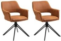 byLIVING Esszimmerstuhl Estelle (2er-Set), 360&deg; drehbare Sitzschale, Beine aus