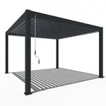 Weide Pergola Deluxe Plus Pavillon Terrassen&uuml;berdachung Aluminium 4 x 4 M anthrazit,