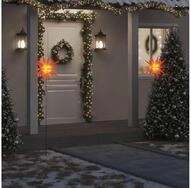 vidaXL LED Stern vidaXL LED-Weihnachtsstern mit Erdspie&szlig; Faltbar Rot 57 cm