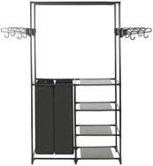 vidaXL Kleiderst&auml;nder, Garderobenst&auml;nder Stahl und Vliesstoff 87x44x158 cm...