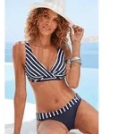 LASCANA Triangel-Bikini in Wickeloptik blau 32