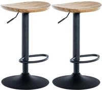 CLP Barhocker Skelde (Set, 2er), h&ouml;henverstellbar, Massivholz-Sitz