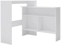 vidaXL Esstisch, Bartisch mit 2 Tischplatten Wei&szlig; 130x40x120 cm