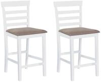 vidaXL Barhocker vidaXL Barhocker 2 Stk. Wei&szlig; Stoff