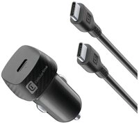 Cellularline Super Fast Car Charger Kit 25 Watt Typ-C Black Autoladeger&auml;t