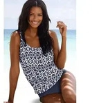 LASCANA Oversize-Tankini im trendigen Ethno-Design schwarz 36