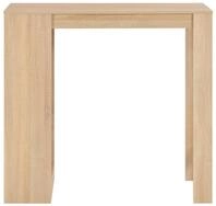 vidaXL Esstisch, Bartisch mit Regal Eichenbraun 110x50x103 cm