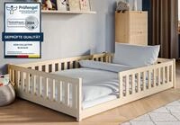Kids Collective Kinderbett Bodenbett Bett mit Rausfallschutz & Lattenrost...
