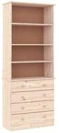 vidaXL B&uuml;cherregal B&uuml;cherregal mit Schubladen ALTA 77x35x186,5cm Massivholz...