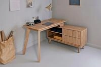 Jahnke Eckschreibtisch WAVE C 150 E (1-St), Eckschreibtisch, Fronten in Wellendesign,