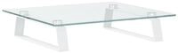 vidaXL Monitorst&auml;nder Monitorst&auml;nder Wei&szlig; 40x35x8 cm Hartglas und Metall