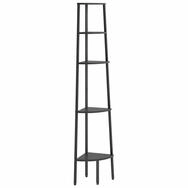 vidaXL B&uuml;cherregal Eckregal mit 5 Ablagen Schwarz 45,5x31,5x180 cm, 1-tlg.