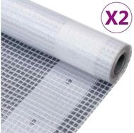 vidaXL Schutzplane Gitter-Abdeckplanen 2 Stk. 260 g/m&sup2; 1,5x20 m Wei&szlig; (2-St)