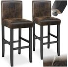 tectake Barhocker Bistrostuhl, Sitzh&ouml;he gepolstert mit R&uuml;ckenlehne, 76 cm