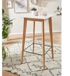 FINEBUY Bartisch FB19386 Stehtisch 60x110x60cm Wei&szlig; Skandinavisch Eiche Tisch