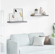 vidaXL Wandregal vidaXL Schwebende Wandregale 2 Stk. Grau 60x23,5x3,8cm MDF