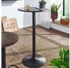 FINEBUY Bartisch FB58352 Schwarz Stehtisch &Oslash; 60 cm Metall / Holz Bistrotisch...