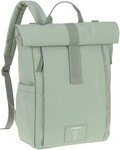 L&Auml;SSIG Wickelrucksack Green Label, Rolltop Up, silver green, vegan, zum Teil...