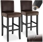 tectake Barhocker Bistrostuhl, Sitzh&ouml;he gepolstert mit R&uuml;ckenlehne, 76 cm