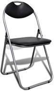 vidaXL Hocker, Klappbare Esszimmerst&uuml;hle 6 Stk. Schwarz Kunstleder und Stahl