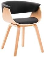 vidaXL Esszimmerstuhl vidaXL Esszimmerstuhl Schwarz Bugholz und Kunstleder