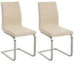 CLP Esszimmerstuhl Belfort Stoff (2er Set), robustes Edelstahlgestell beige