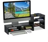 relaxdays Monitorst&auml;nder mit Ablagen, (2-tlg)