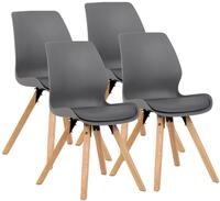 CLP Esszimmerstuhl Luna (4er Set), Kunststoff/ Kunstleder/ Stoff/ Samt