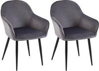 CLP Esszimmerstuhl Boise (2er Set, 2 St), Samt-Bezug und Metall-Gestell