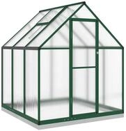 vidaXL Gew&auml;chshaus Gew&auml;chshaus mit Fundamentrahmen Gr&uuml;n 169x169x202 cm...