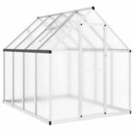 vidaXL Gew&auml;chshaus Gew&auml;chshaus mit Fundamentrahmen Silber 224x169x195cm...