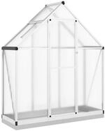 vidaXL Gew&auml;chshaus Gew&auml;chshaus mit Fundamentrahmen Silbern 169x58x202cm...
