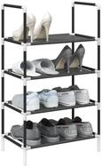 vidaXL Schuhschrank Schuhregal 4 Ebenen Schwarz 44x28x77 cm Vliesstoff