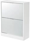 en.casa Schuhschrank &raquo;Krager&oslash;&laquo; Schuhkipper mit 2 Klappen Wei&szlig; 80x60x24cm