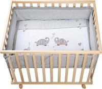 roba&reg; Laufgitter Jumbotwins grau, 100x75 cm, mit Stoffeinlage und Nestchen