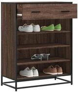 vidaXL Schuhschrank NA Schuhschrank Eichen-Optik 75x38x97,5 cm Spanplatte Metall