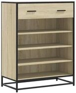 vidaXL Schuhregal Schuhschrank Sonoma Eiche 75x38x97,5 cm Holzwerkstoff Metall,