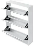en.casa Schuhschrank &raquo;Vogar&laquo; mit 3 verspiegelten T&uuml;ren 103x63x17 cm Wei&szlig;...