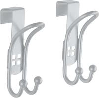 WENKO Handtuchhaken Wenko T&uuml;rhaken Lochdesign Stahl, silber, 2er-Set