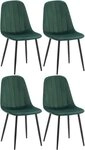 CLP Esszimmerstuhl Baxter (4er Set), gesteppter Samt-Bezug