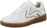 Plateausneaker RIEKER SPORT, Damen, Gr. 36, gelb (wei&szlig;, camelfarben), Lederimitat,