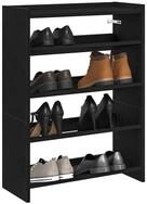 vidaXL Schuhschrank Schuhregal Schwarz 60x25x81 cm Holzwerkstoff