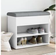 vidaXL Schuhschrank Schuhbank Wei&szlig; 62x32x50 cm Holzwerkstoff