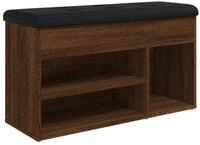 vidaXL Sitzbank Schuhbank Braun Eichen-Optik 82x32x45,5 cm Holzwerkstoff