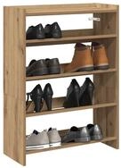 vidaXL Schuhschrank vidaXL Schuhregal Artisan-Eiche 60x25x81 cm Holzwerkstoff