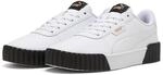 Sneaker PUMA "CARINA 30", Damen, Gr. 36, wei&szlig; (puma wei&szlig;, puma gold, puma schwarz),
