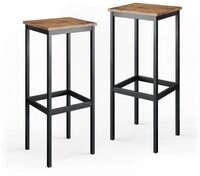 Vicco Barhocker Fyrk, Eiche rustikal/Schwarz, 32 x 78 cm 2 Teile (2-er Set, 2...