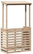 vidaXL Gartentisch Gartenbar mit Dach 112,5x57x195,5 cm Massivholz Kiefer (1-St)